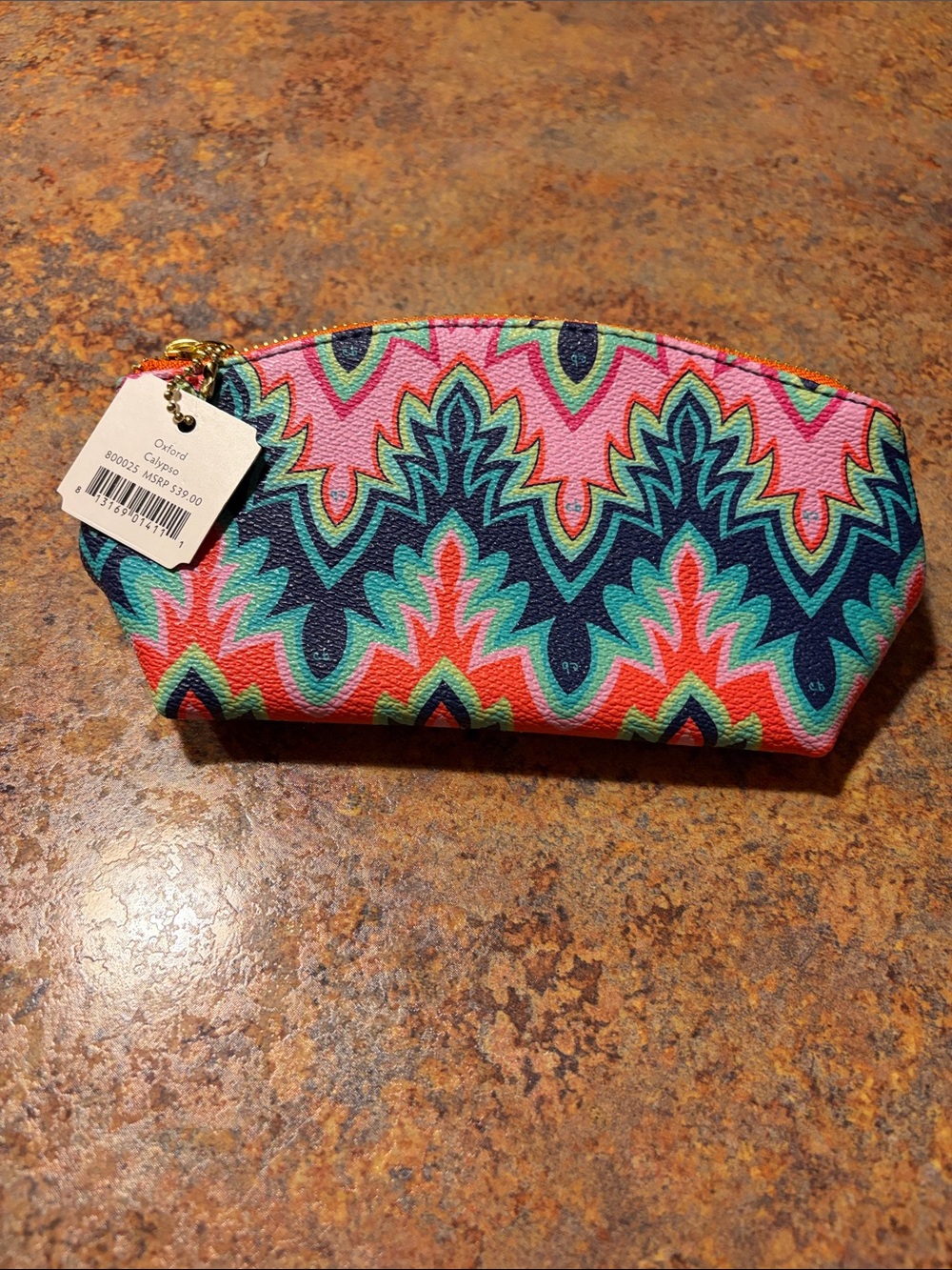 Cinda B Colorful Chevron Pattern Cosmetic Pouch - Pink & Blue